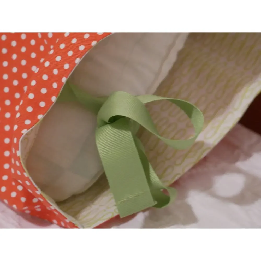 Handmade Orange Rose Pillowcase Set, Amy Butler Quilting Cotton, Ribbon Ties